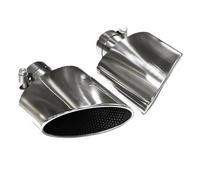 YUQUDGELKY Accessori Per Auto In Acciaio Inox Per A4 A5 A6 A7 Upgrade RS4 RS6 RS5 RS7 Terminale Di Scarico Ovale(Argento)