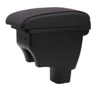 YUQUDGELKY Auto Bracciolo Girevole Per Suzuki Sx4 2007 2008 2009 2010 2011 2012 2013 Bracciolo Console Centrale Centro Scatola Di Immagazzinaggio(Black red line)