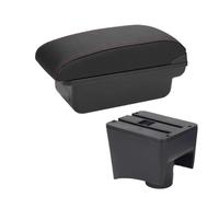YUQUDGELKY Box Bracciolo Auto Per Accessori Interni Per VW Per POLO Mk5 6R Per Vento 2012 2013 2014 2015 2016 2017 2018(C1 Nero rosso NO USB)