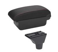 YUQUDGELKY Box Bracciolo Centrale Per Auto Per Opel Per Meriva Box Console Centrale Supporto Gomito Braccio Custodia Di Immagazzinaggio(A-Black red line)