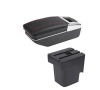 YUQUDGELKY Box Bracciolo Centrale Per F&ord Per Focus 2 Per F&ord Per Focus 2 Mk2 2005 2006 2007 2008 2009 2010 2011(A1 Nero rosso SENZA USB)