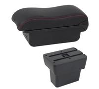 YUQUDGELKY Box Bracciolo Per N&issan Per Note E-Power Epower 2019 Per Note Box Di Archiviazione Console Centrale USB LED Accessorio Bracciolo(C2 Linea rossa)