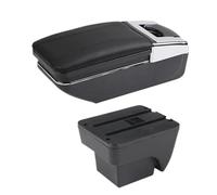 YUQUDGELKY Bracciolo Auto Per Seat Per Ibiza Box Bracciolo Per Ibiza 6j Per Ibiza 6L 2018-2025 Scatola Di Archiviazione Auto Retrofit Interni(Linea nera A2 Nessuna USB)