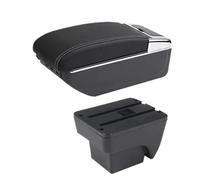 YUQUDGELKY Bracciolo Auto Per Seat Per Ibiza Box Bracciolo Per Ibiza 6j Per Ibiza 6L 2018-2025 Scatola Di Archiviazione Auto Retrofit Interni(D3 linea bianca 7USB)