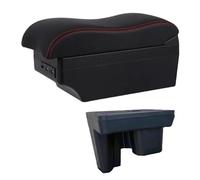 YUQUDGELKY Bracciolo Auto Per Toyota Per Hilux Bracciolo Console Centrale Deposito Interfaccia USB(E2 Linea Rossa)