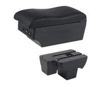 YUQUDGELKY Bracciolo Auto Per VW Per Polo 2019 2020 2021 2022 2023 2024 Scatola Di Stoccaggio Interfaccia USB(E2 Linea Nera)