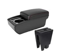 YUQUDGELKY Bracciolo Centrale Per Citroën C1 Vanetto Portaoggetti Interni Auto Con USB E Portabevande(A1 Nero rosso SENZA USB)