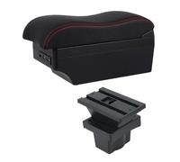 YUQUDGELKY Bracciolo Centrale Per S&koda Per Octavia Per S&koda Per Yeti Mk2 2005 2006 2007 2008-2012 Parti Di Retrofit Auto Scatola Di Stoccaggio(E2 Linea Rossa)