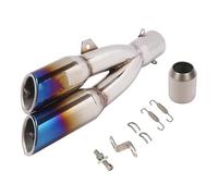 YUQUDGELKY Per CBR1000RR Per NMAX R6 CB650f Silenziatore Di Scarico Universale Per Moto Da 38-51 Mm Doppio Scarico Destro E Sinistro Con DB Killer(Style E)