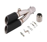 YUQUDGELKY Per CBR1000RR Per NMAX R6 CB650f Silenziatore Di Scarico Universale Per Moto Da 38-51 Mm Doppio Scarico Destro E Sinistro Con DB Killer(Style C)