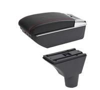 YUQUDGELKY Per Citroën C3 C4 Portabracciolo Scatola Di Archiviazione Interno Parti Retrofit Dedicate(D linea rossa 7USB)