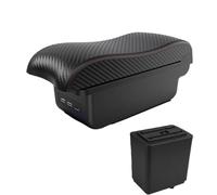 YUQUDGELKY Per Citroën Per Berlingo Bracciolo Auto Box Di Riporo Accessori Auto Interfaccia Ricarica USB(B1 Nero rosso 3USB)