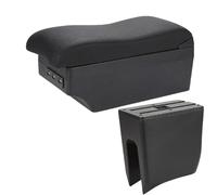 YUQUDGELKY Per Dacia Per Spring Bracciolo Per R&enault Per K-ZE Scatola Bracciolo Auto Pelle Superficie Curva Scatola Bracciolo Centrale(A2 Black line 7 USB)