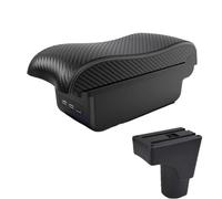 YUQUDGELKY Per Datsun GO Per GO Plus Bracciolo Centrale Auto Universale Scatola Di Archiviazione Con Interfaccia USB Accessori Interni Auto(B3 Nero bianco 3USB)