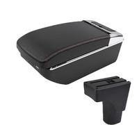 YUQUDGELKY Per Datsun GO Per GO Plus Universale Box Bracciolo Centrale Auto Portabicchieri(A1 Nero rosso 7USB)