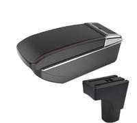 YUQUDGELKY Per Datsun GO Per GO Plus Universale Box Bracciolo Centrale Auto Portabicchieri(B1 Black red NO USB)