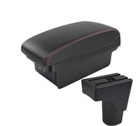 YUQUDGELKY Per Datsun GO Portabraccioli Per Datsun GO Plus Bracciolo Centrale Universale Per Auto Scatola Di Archiviazione Portabicchieri(B1 Nero rosso 3USB)