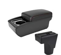 YUQUDGELKY Per Datsun Per GO Per GO Plus Universale Bracciolo Centrale Auto Scatola Ripiano Portabicchieri Interfaccia USB(A1 Nero rosso SENZA USB)