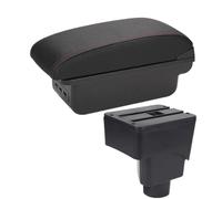 YUQUDGELKY Per F&ord Per EcoSport 2013 2014 2015 2016 2017 Bracciolo Auto Scatola Di Archiviazione Braccio Accessori Auto Parti Retrofit Interni(B1 Nero rosso 3USB)