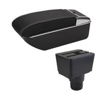 YUQUDGELKY Per F&ord Per EcoSport 2018 2019 2020 2021 2022 2023 2024 Box Bracciolo Auto Scatola Di Archiviazione Braccio Parti Retrofit(D3 Nero bianco No USB)