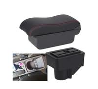 YUQUDGELKY Per F&ord Per Fiesta 3 MK7 2011 2012 2013 2014-2019 Portabevi Auto Box Di Archiviazione Interni Retrofit Accessori Auto(C1 Nero rosso NO USB)