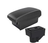 YUQUDGELKY Per F&ord Per Fiesta Bracciolo Portaoggetti Per F&ord Per Fiesta 3 Bracciolo Auto 2011 2012 2013 2014-2018 Portaoggetti Auto(B3 Nero bianco 3USB)