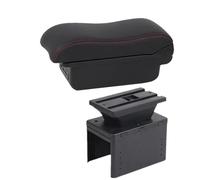 YUQUDGELKY Per Fiat Per Grande Per Punto Box Bracciolo Per Fiat Per Punto Box Bracciolo Auto Scatola Di Archiviazione Centrale(B1 Nero rosso 3USB)