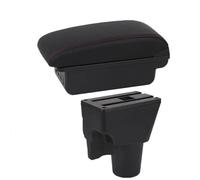 YUQUDGELKY Per Kia Per Picanto Box Bracciolo Per Picanto Per 3X-Line Scatola Bracciolo Ricambi Interni Retrofit Accessori Auto(B1 Nero rosso 3USB)