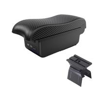 YUQUDGELKY Per Lada Per Vesta SW Cross Sport Bracciolo Console Centrale Scatola Di Immagazzinamento Con Interfaccia USB Portabicchieri(B3 Nero bianco 3USB)