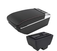 YUQUDGELKY Per Mahindra Per Bolero Bracciolo Universale Vanosch Console Centrale Portabicchieri Posacenere(A1 Nero rosso 7USB)