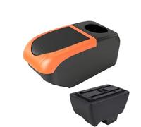YUQUDGELKY Per Mahindra Per Bolero Portabraccioli Bracciolo Centrale Universale Portaoggetti Interfaccia USB(B2 Orange frame 6USB)