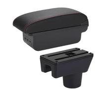 YUQUDGELKY Per Mitsubishi Per Attrage Per Mirage Portabracciolo Per Space Star Portabracciolo Auto Scatola Di Archiviazione Accessori Auto(B1 Nero rosso 3USB)