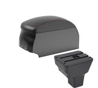YUQUDGELKY Per N&issan Per Kicks 2016-2021 Box Bracciolo Auto Parti Interne Pezzi Di Retrofit Box Di Archiviazione Centrale USB(B1 Black Red double)