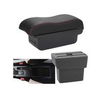 YUQUDGELKY Per N&issan Per Note E-Power Bracciolo Portaoggetti Per N&issan Per Note 2016-2022 Scatola Di Immagazzinamento Centrale Retrofit Interno(B1 Nero rosso 3USB)