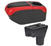 YUQUDGELKY Per N&issan Per Sunny Bracciolo Per March Per Micra K13 MK4 IV Auto Bracciolo Scatola Di Immagazzinaggio Automatica Altezza Rinforzo Braccio(Nero rosso)