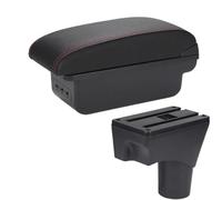 YUQUDGELKY Per N&issan Per Sunny Scatola Bracciolo Per N&issan Per March Per Micra K13 2010-2022 Bracciolo Auto Braccio Scatola Bracciolo Centrale(B1 Nero rosso 3USB)