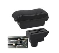 YUQUDGELKY Per Opel Per Corsa D Bracciolo Per Opel Per Corsa Scatola Bracciolo Auto Superficie Curva Pelle Scatola Di Archiviazione Auto(A3 Black white NO USB)