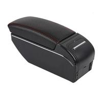 YUQUDGELKY Per Peugeot 206 207 Bracciolo Poggigomito Console Centrale Ricambi Auto Retrofit Accessori Deposito Interni Interfaccia USB(Fiber texture red line)