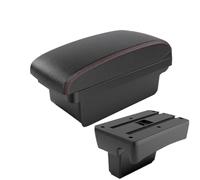 YUQUDGELKY Per Peugeot 307 I 2001 2002 2003 2004 2005 2006 2007 2008 Vanità Bracciolo Scatola Di Immagazzinaggio Dettagli Interni Modificati(A1 Nero rosso SENZA USB)