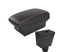 YUQUDGELKY Per R&enault Per Logan II 2018 2019 2020 2021 2022 Scatola Bracciolo Auto Scatola Di Stivaggio Parti Auto Interne(B1 Nero rosso 3USB)