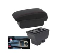 YUQUDGELKY Per S&koda Per FABIA Bracciolo Per S&koda Per Fabia 2 2008-2014 Portabrasile Auto Ricambi Retrofit Scatola Portaoggetti Componenti Interni(A1 Nero rosso SENZA USB)