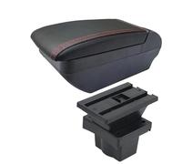 YUQUDGELKY Per S&koda Per Octavia Per Yeti Mk2 2005-2012 Vanità Bracciolo Auto Scatola Di Archiviazione Accessori Auto Interni Retrofit(F linea rossa Nessuna USB)