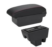 YUQUDGELKY Per S&koda Per RAPID Bracciolo Per VW Per Polo Box Bracciolo Retrofit Accessori Auto Dettagli Interni Scatola Di Archiviazione(C1 Nero rosso NO USB)