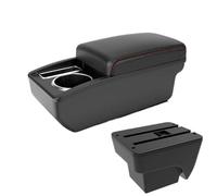 YUQUDGELKY Per SEAT Per ARONA Bracciolo Vanità Centrale Auto Accessorio Modificazione Scatola Doppio Strato(Nero rosso Nessuna USB)