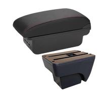 YUQUDGELKY Per Seat Per Ibiza Box Bracciolo Per Ibiza 6j Per Ibiza 6L Bracciolo Auto 2018-2025 Scatola Di Archiviazione Auto Retrofit Interni(B1 Nero rosso 3USB)