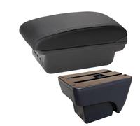 YUQUDGELKY Per Seat Per Ibiza Box Bracciolo Per Ibiza 6j Per Ibiza 6L Bracciolo Auto 2018-2025 Scatola Di Archiviazione Auto Retrofit Interni(B2 linea nera 3USB)