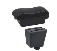 YUQUDGELKY Per SEAT Per Ibiza III 2001 2002 2003 2004-2008 Scatola Bracciolo Per Ibiza 6j Per Ibiza 6L Scatola Bracciolo Auto Scatola Di Stoccaggio(A2 Black white NO USB)