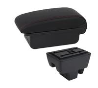 YUQUDGELKY Per Seat Per Toledo Scatola Bracciolo Per Seat Per Toledo Scatola Bracciolo Auto Scatola Di Archiviazione Centrale Retrofit Interno Con USB(B1 linea rossa 3USB)