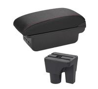 YUQUDGELKY Per Suzuki Per Liana A6 Bracciolo Vanportaoggetti Console Centrale Auto Custodia Da Riposo Gomito Con Portabicchiere Interfaccia USB(B1 Nero rosso 3USB)