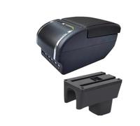 YUQUDGELKY Per Suzuki Per Swift 2005-2024 Bracciolo Auto Accessori Auto Dettagli Interni Scatola Di Archiviazione Parti Di Retrofit(F linea nera Nessuna USB)